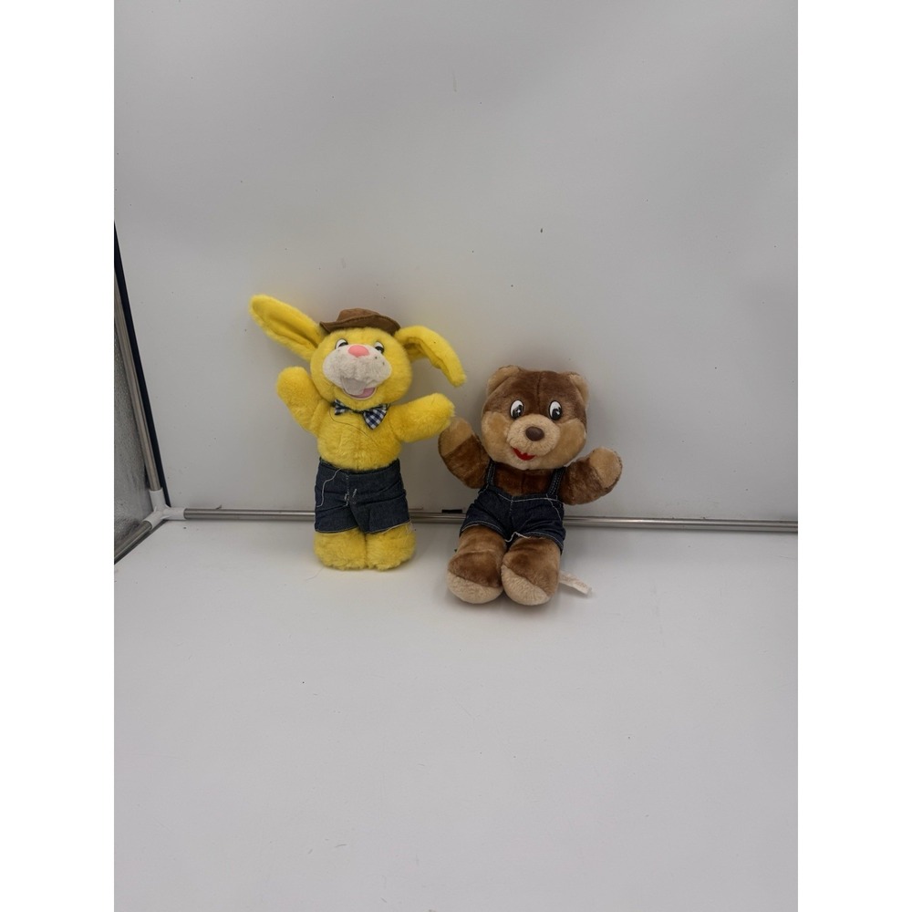 Vintage Shoney's Plush Set 1989 Shoney Bear & 1997 Yellow Bunny Mascot‎ Toys